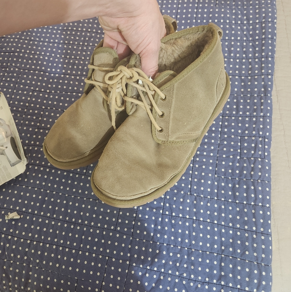 UGG NEUMEL SUEDE SHEEPSKIN LACE UP ANKLE BOOTS - Picture 5 of 8